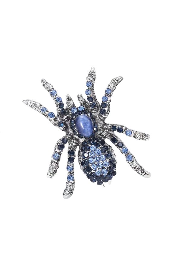 O Elegant Fashion Brooch Accessory Trendy Spiders Designed Brooch with Rhinestones Delicate Collar Pin Jewelry