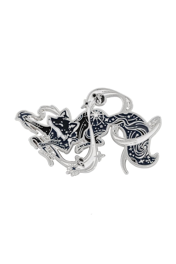 O Elegant Foxes Brooch With Sparkling Starry Design Everyday Formal Foxes Accessory For Formal Event And Daily Wear