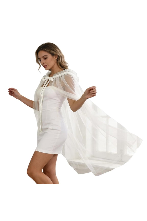 O Elegant Tulle Bridal Shawl For Wedding Ceremony Evening Party And Formal Event Lightweight Breathable Design Secure Fit