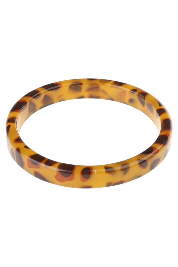 O Exquisite Brown Leopard Mottled Bangle Polygon Bracelet Jewelry for Teen Girls
