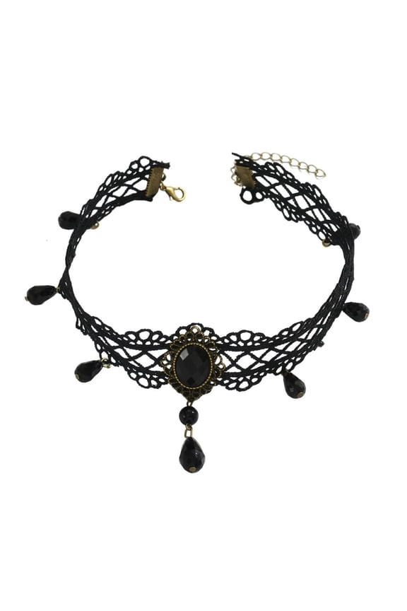 O Eye Catching Gothic Lace Necklace With Dark Elegances For Mysterious Gothic Charm In Various Event And Daily Wear