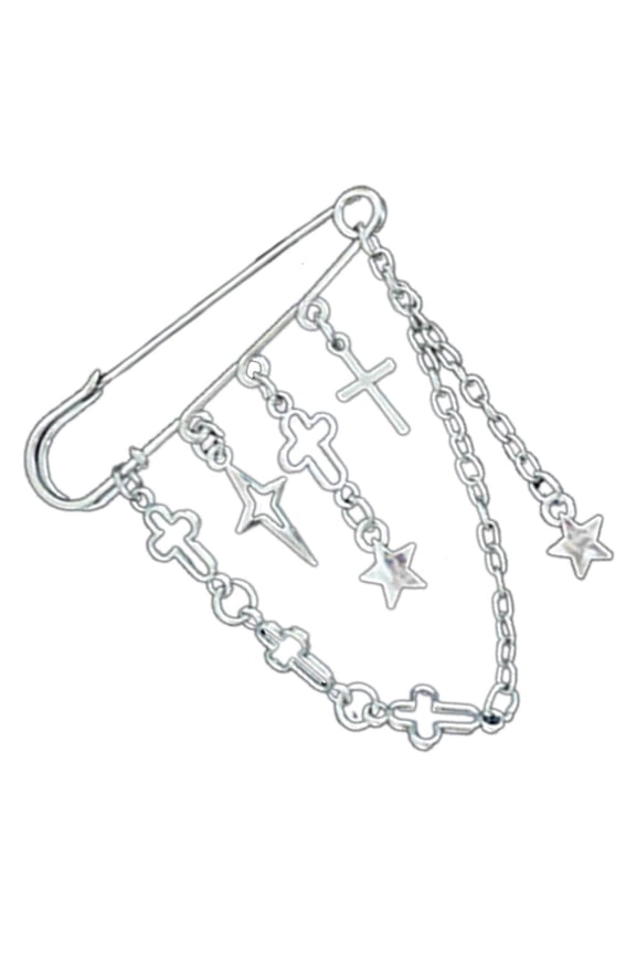O Fashion Brooch Pin Trendy Star Safety Pin Bag Ornament Decor for Women Backpack