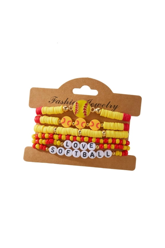 O Fashionable Adjustable Sports Bracelet Soccer Softball Beads For Everyday Wear