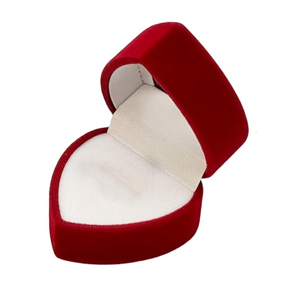 LICEWO Flocking Heart Shaped Jewelry Box for Engagement Rings Earrings Storage