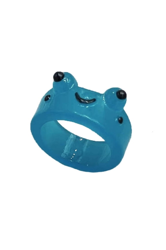 O Glow In The Dark Rings Luminous Frog Ring Funny Finger Ring Colored Ring
