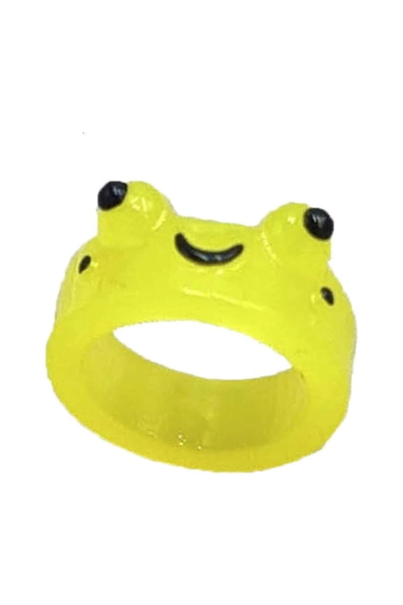 O Glow In The Dark Rings Luminous Frog Ring Funny Finger Ring Colored Ring