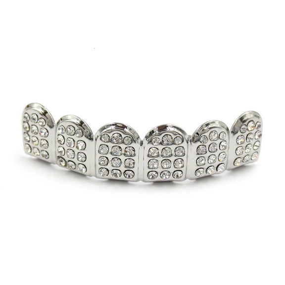 LICEWO Gold/Silver Plated Rapper Shiny Cool Bling Upper Top&Bottom Teeth Braces