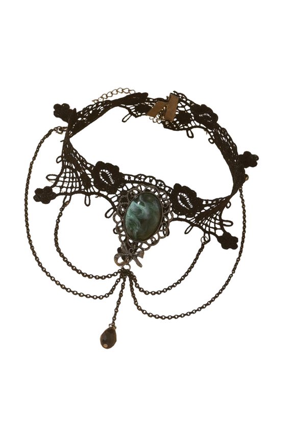 O Gothic Dark Lace Necklace Elegant Design For Women Fashion Accessory Comfortable Lightweight For Everyday Wear