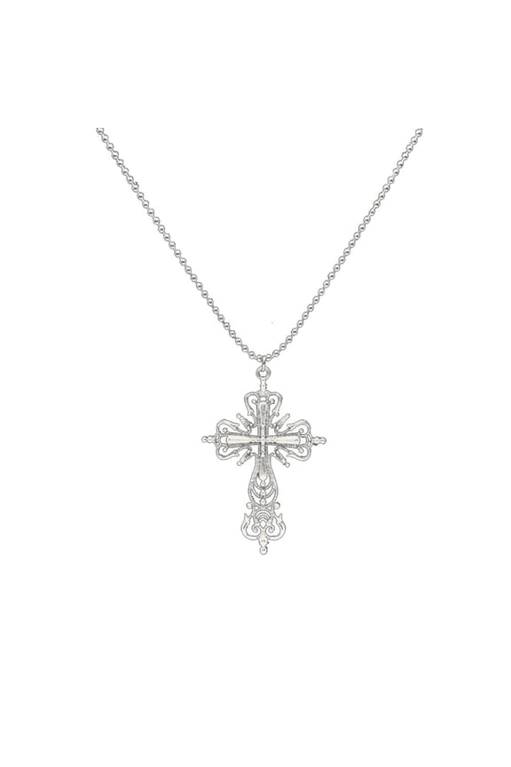 O Gothic Dark Style Cross Pendant Necklace Rock Punk Goth Fashion Necklaces For Women Men Jewellery Design Mystical Gifts