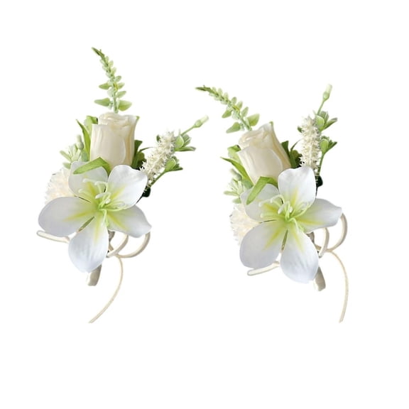 LICEWO Handmade Corsage Artificial Floral Boutonnieres for Bridesmaids and Groomsmen Wedding Prom Party Decorations