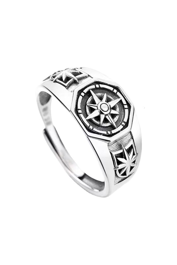 O Hip Hop Party Accessory Adjustable Retro Rings Hexagonal Star Inspired Gift for Street Fashion Enthusiasts