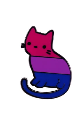 O Kitty Enamel Pin in Transgender Colors Kitty Enamel Lapel Pins Pride Jewelry Cartoon Kitty Enamel Pin for Valentines