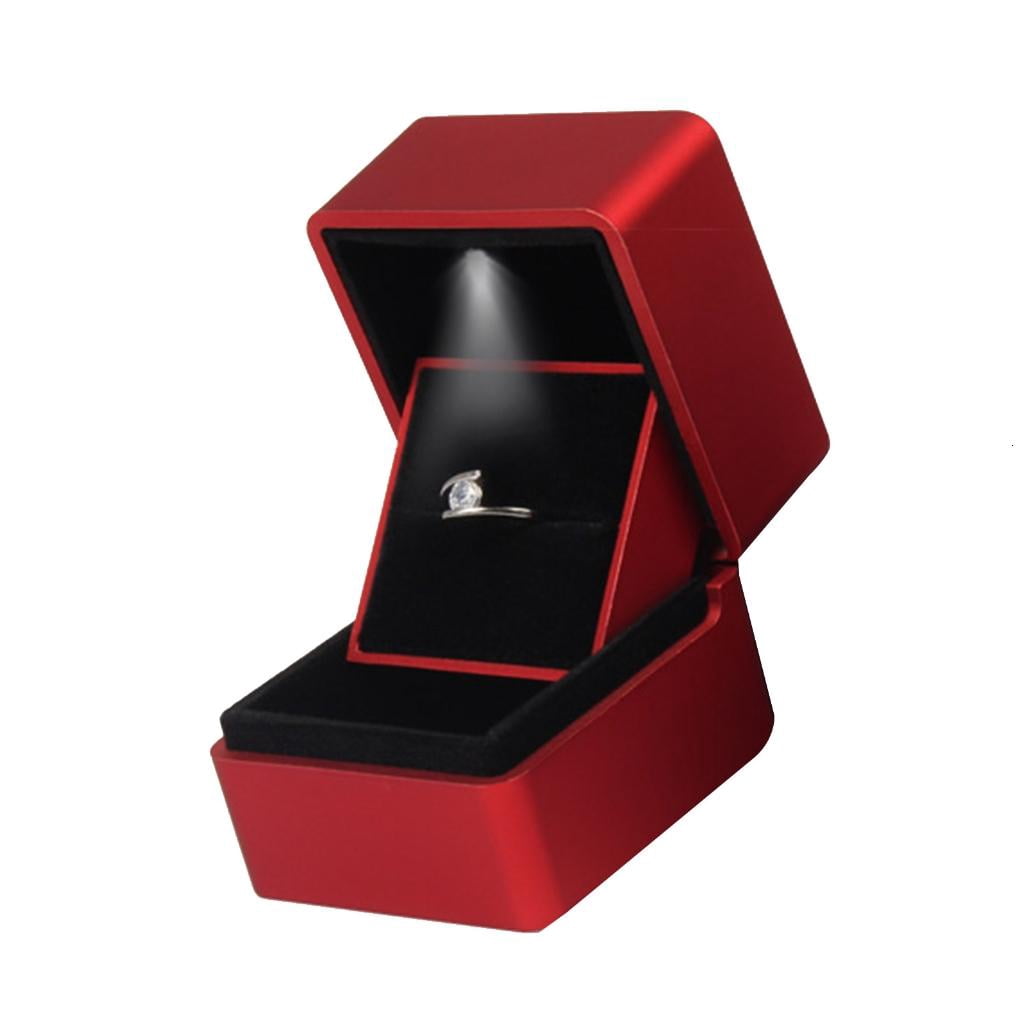 LICEWO Luxury LED Ring Box/No LED Jewelry Display Case Organizer for ...