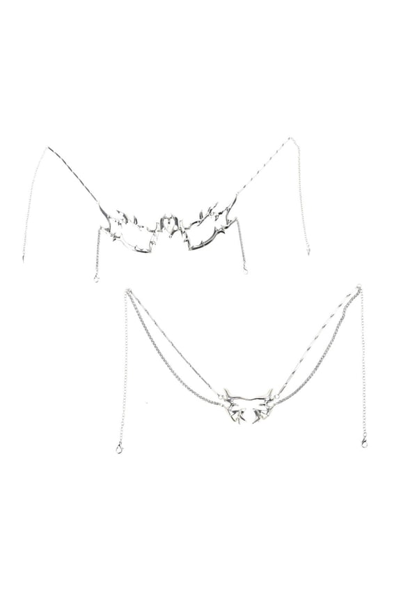 O Mechanical Half Irregular Metal Face Accessory Face Chain Face Chain Fashionable Face Chain Copper Texture for Man and Women Wear