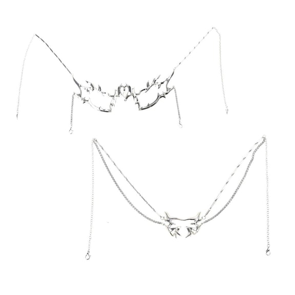 LICEWO Mechanical Half Irregular Metal Face Accessory Face Chain Face Chain Fashionable Face Chain Copper Texture for Man and Women Wear