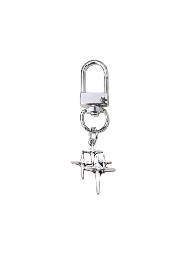 O Metal Hollow Star Keychain Moon Keyring Bag Pendant Jewelry Accessories for Women Men Backpack Ornament Car Key Rings