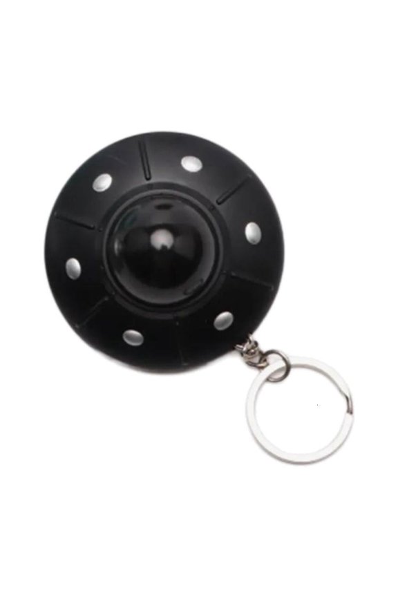 O Mini LED Light Flying Saucer Keychain UFO Keyring Pendant Jewelry for Children