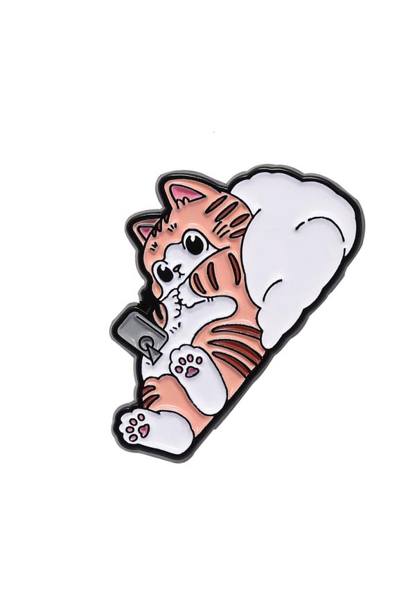 O Minimalist Feline Shaped Brooch Office Friendly Jewelry Accessory Rustproof Laple Pin Gift Ready for Friend