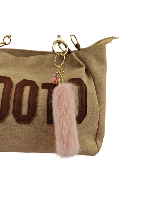 O Modern Key Holder Plush Tail Design Compact For Pocket Or Backpack