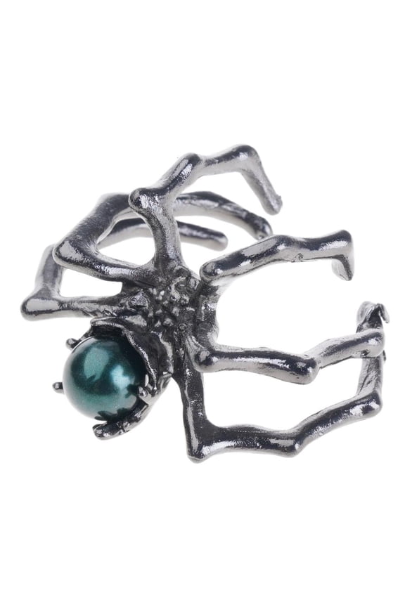 O Mystic Punk Jewelry Adjustable Dark Art Ring Featuring Shimmering Moonstone