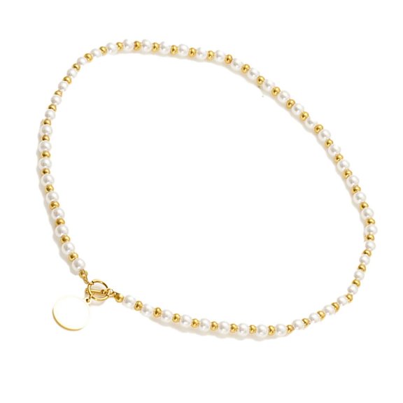 LICEWO Natural Shell And Pearls Interwoven Necklace Stylish Clavicle Chain Accessory