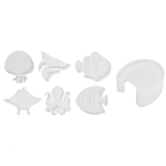 LICEWO Ocean Creature Shaped Coaster Moulds Resin Casting Coaster Mould Silicone Molds