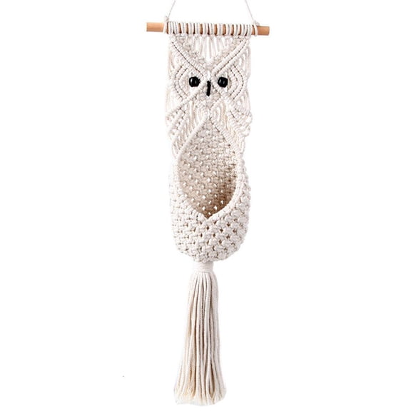LICEWO Owl Macrame Plant Hanger Wall Hanging Planter Basket Flower Pot Holder Decor