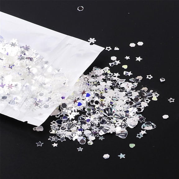 LICEWO PET Glitter Flakes Mixed Love Heart Stars Moons Crystal Sequins Decoration