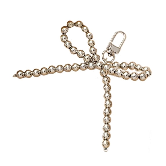 LICEWO Pearls Beaded Bowknot Keychain Ornament Handbag Charm Pendant for Girls Women