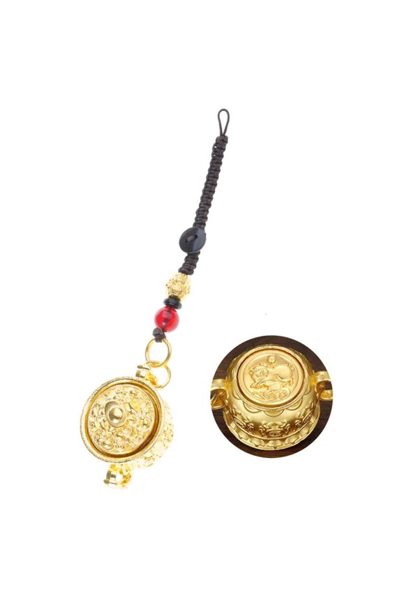 O Portable Alloy Keychain Accessory with Treasure Basin Designs for Financial Success and Cultural Appreciation
