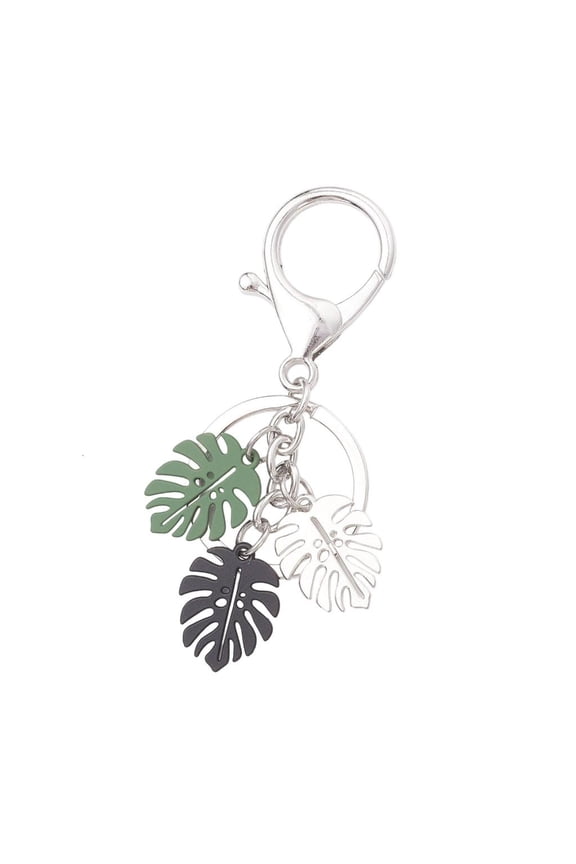 O Practical Leaf Charm Keychain Fashion Key Ornament Alloy Texture Key Pendant