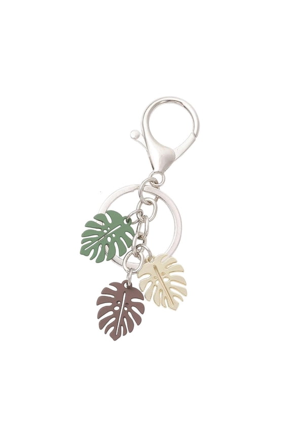 O Practical Leaf Charm Keychain Fashion Key Ornament Alloy Texture Key Pendant