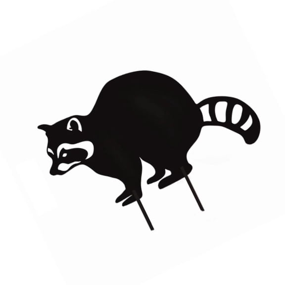 LICEWO Raccoon Sculpture Garden Stake Black Color Weatherproofs Yard Ornament for Outdoor Lawn Driveway Decors Metal Insert