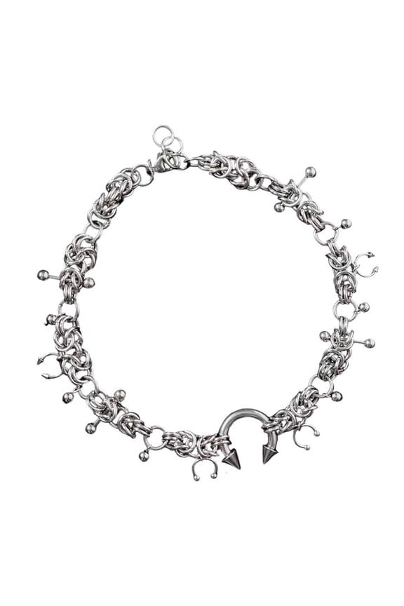 O Rebellious Thorn Collarbone Chain Lightweight Punk Jewelry For Night Out