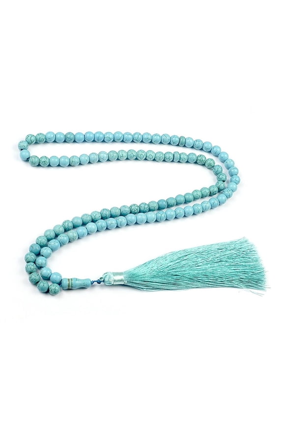 O Religious Tasbih Prayer Turquoise Beads Bracelet Women Men Jewelry