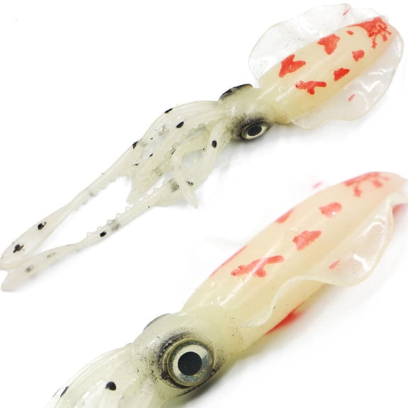 LICEWO Sea Fishing Squid Bait with Ear Thin Fin Soft Baits Fish-shaped Fake Lure