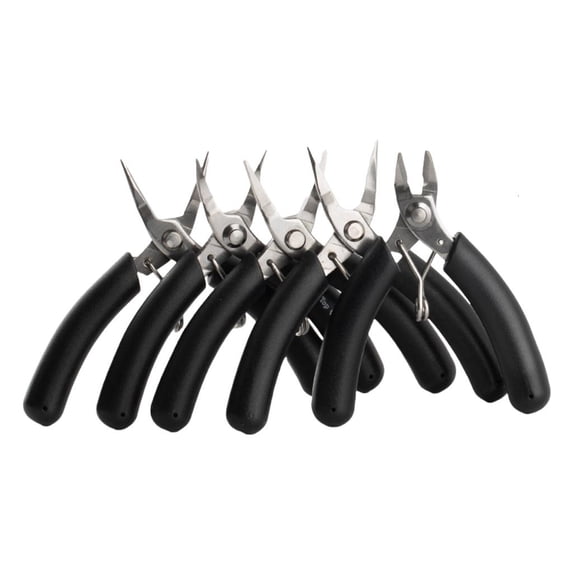 LICEWO Set of 5 Jewelry Pliers Essential Crafting Tool Cutting Pliers Round Nose Pliers Suitable for Necklace Bracelet Making
