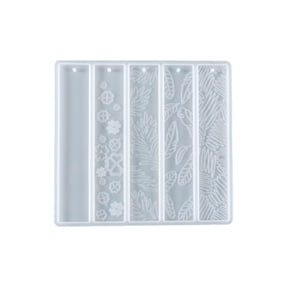 LICEWO Silicone Bookmark Mold,DIY Bookmark Molds for Resin Casting Including,for Cat Claw, Flower,Leaves,Heart Jewelry Casting