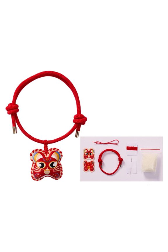 O Simple Handmade Bracelet Craft Kits for Children Easy to Make Woven Red Rope Accessories for Quick Projects