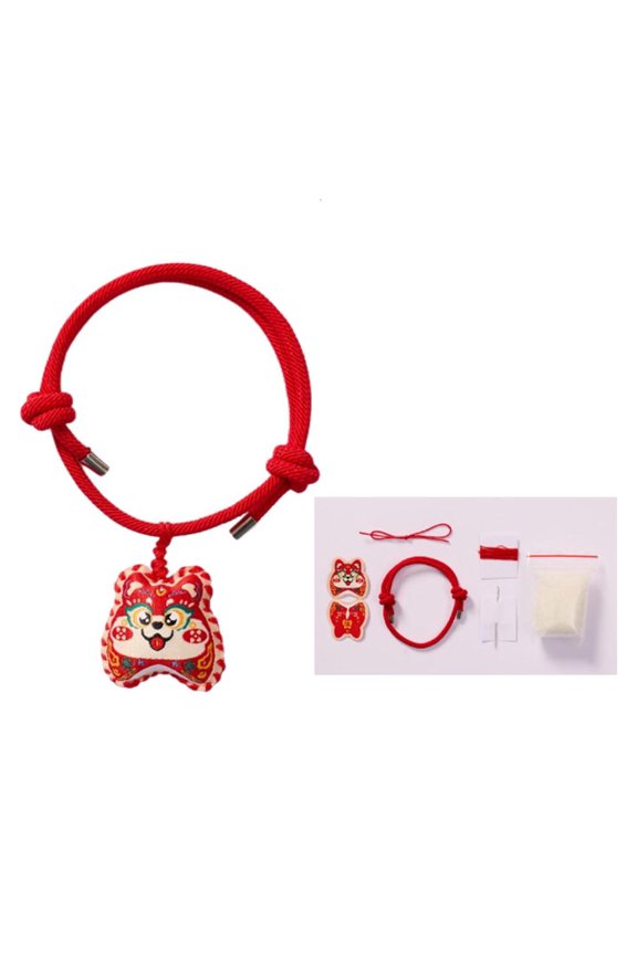 O Simple Handmade Bracelet Craft Kits for Children Easy to Make Woven Red Rope Accessories for Quick Projects