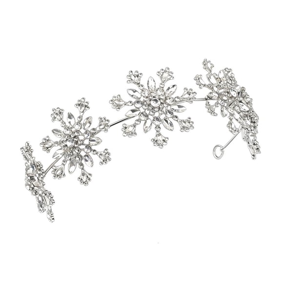 LICEWO Sparkling Wedding Bride Hairband Shimmering Rhinestones Snowflake Headwrap Crownpiece for Formal Occasion Dressingup