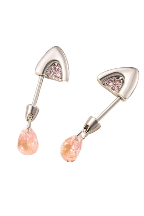 O Sparkling Zircon Cats Ear Bone Jewelry Titaniums Steel Piercing Ear Cartilage Studs Body Jewelry Accessories For Women