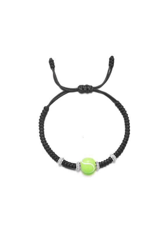 O Sports Inspired Adjustable Woven Bracelet Crafted from Sturdy Black Rope Perfect for Active Individuals and Couples Fitness Accessory
