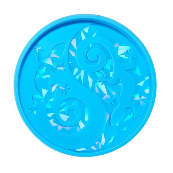 LICEWO Sturdy Silicone Mold for Resin Coasters with Geckos Designs Holography Effect