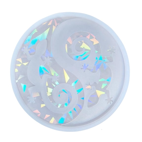 LICEWO Sturdy Silicone Mold for Resin Coasters with Geckos Designs Holography Effect