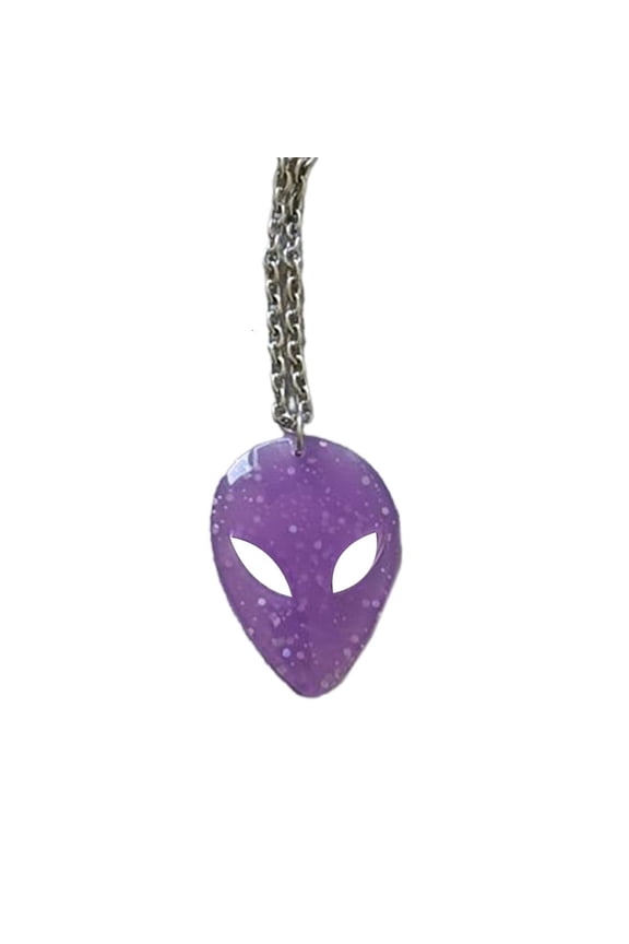 O Sweet and Cool Geometric Alien Face Necklace Light Luxury Vintage Necklace