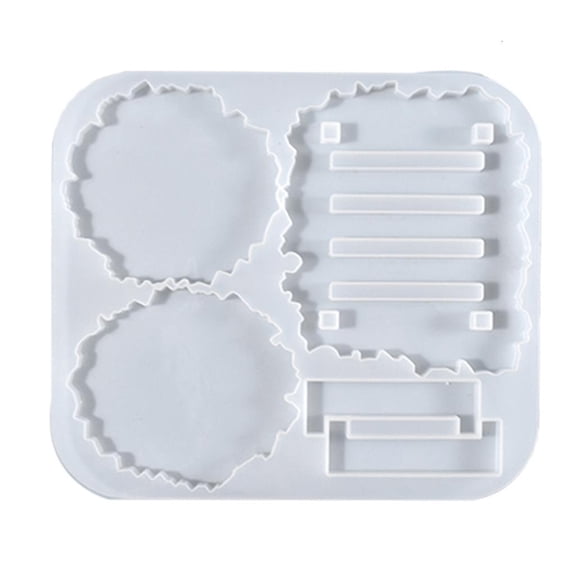 LICEWO Tea Tray Coaster with Storage Rack Silicone Mold Making Coaster Resin Mold