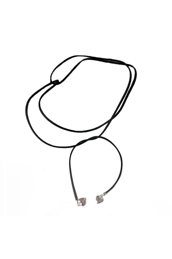 O Tiny Heart Pendant Pink Velvets Rope Chain Choker Necklace Jewelry Ornament