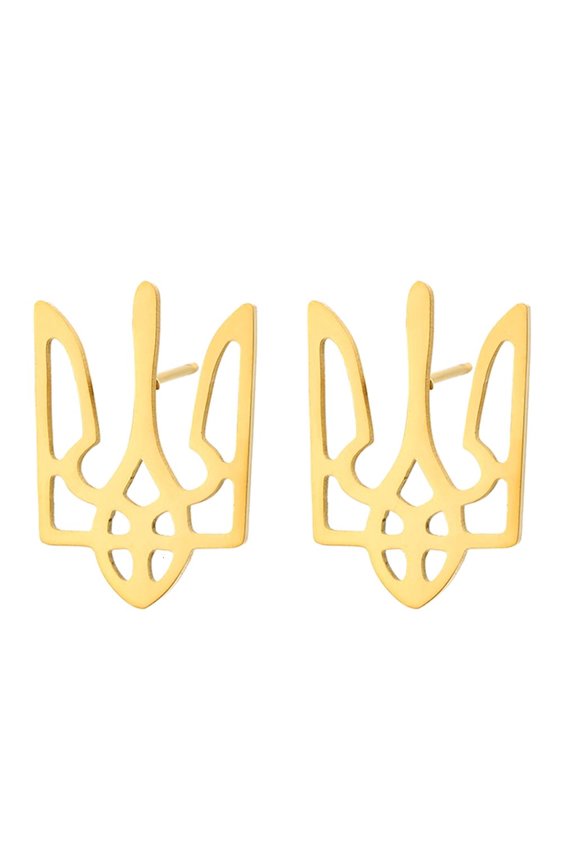 O Ukraine National Emblem Earrings Handmade Ukraine Symbol Jewelry Birthday Gift