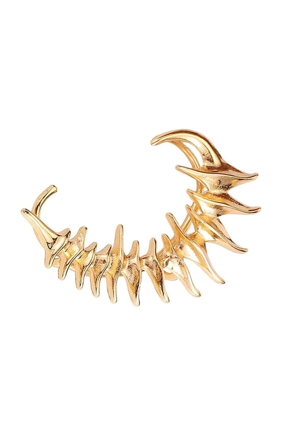 O Unique Mechanical Skeleton Ear Cuff Gothic Skeletons Spikes Ear Hook Trendy Silver/Gold Color Earrings for Couples